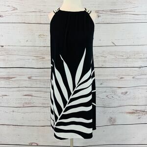 London Times black and white tropical leaf pattern